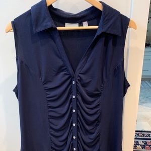 NY & Co Navy top with ruching on the sides XL